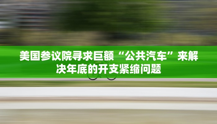 美国参议院寻求巨额“公共汽车”来解决年底的开支紧缩问题