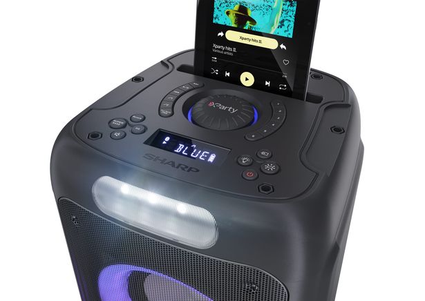 There's a handy slot on the top of the speaker for your mobile device