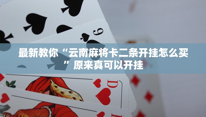 最新教你“云南麻将卡二条开挂怎么买”原来真可以开挂