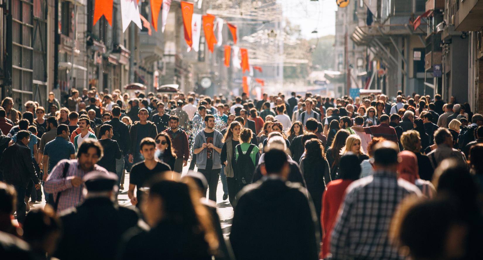 Crowded Istiklal street, Istanbul, Türkiye. (Getty Images Photo)