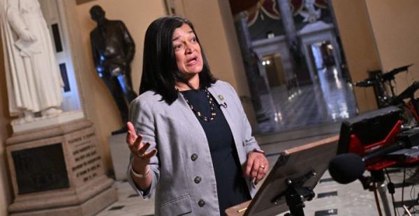 Rep. Pramila Jayapal (D-Wash.), a critic of Israel, referred to the nation Saturday as 