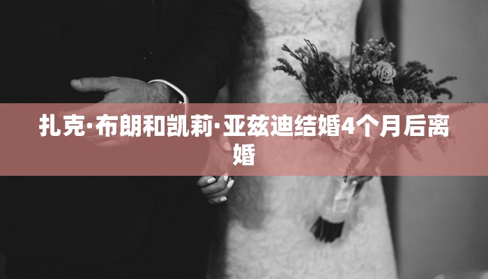 扎克·布朗和凯莉·亚兹迪结婚4个月后离婚