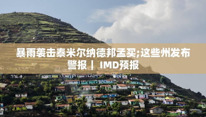暴雨袭击泰米尔纳德邦孟买;这些州发布警报｜ IMD预报