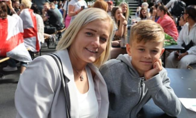 Former England player Katie Chapman with son Zachary at Boxpark.