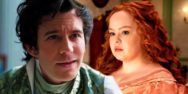 Benedict Bridgerton and Penelope Featherington in season 1 and 2