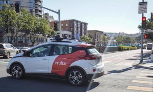 A driverless taxi in San Francisco on 7 August 2023.