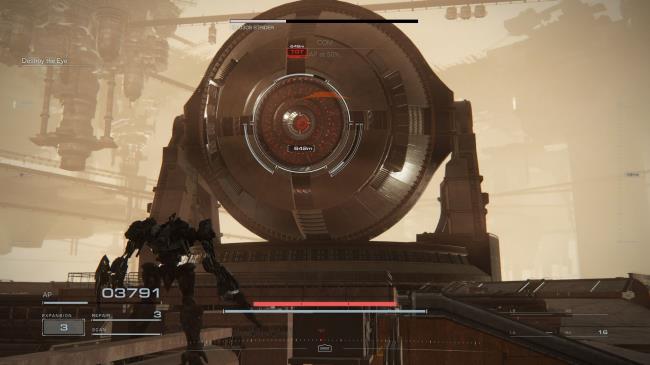 Player fighting the STRIDER EYE Armored Core 6