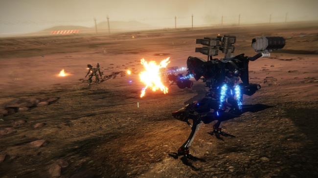 Armored Core 6, Rank F Arena, Strafing around G6 and lighting him up