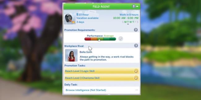 sims 4 work rivals shown in career menu