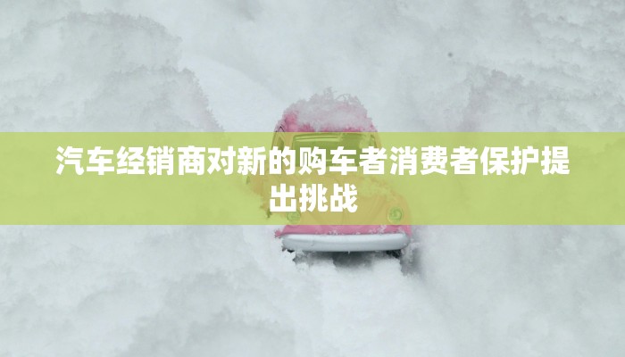 汽车经销商对新的购车者消费者保护提出挑战
