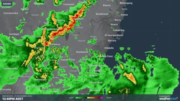 A broad arc of dangerous thunderstorms was seen across much of the southeast coast on Wednesday. Photo: WeatherZone